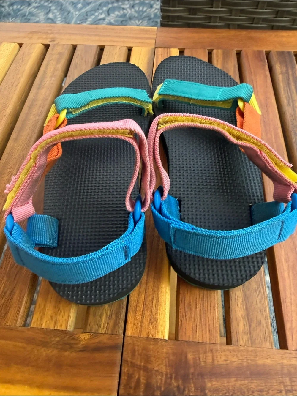 Teva Kids Colorblock Sport Sandals - Pink, Teal, Orange, Yellow, Blue